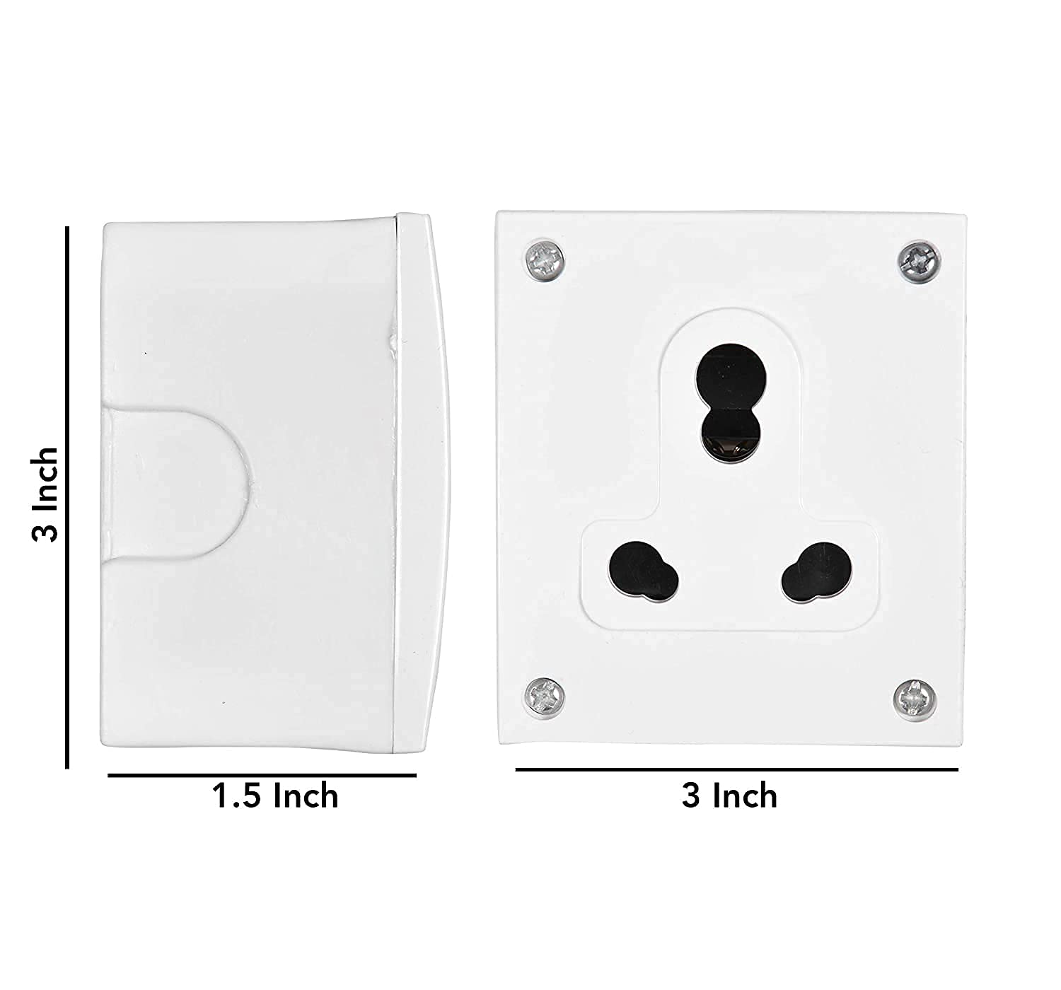 DishGo Extension Board 1 Single Socket 15A 16A 2 Meter 1.5 mm Long Wire Cable Cord with 15 16 Amp Big Power Plug (Polycarbonate)(White) (2 Meter) 3