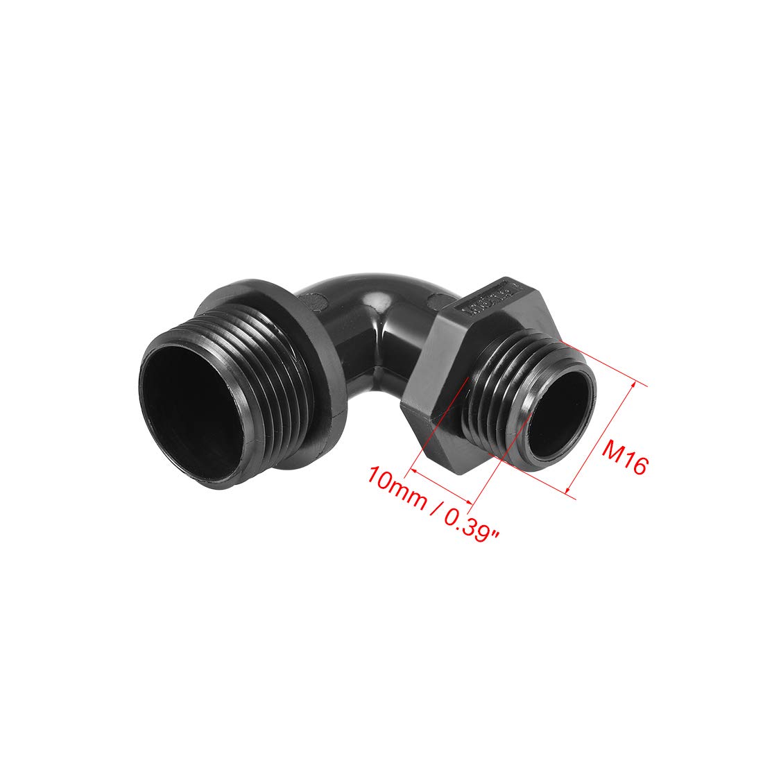 uxcell® M16 Cable Gland, 90 Degree Waterproof IP68 Nylon Joint Adjustable Locknut for 4mm-7mm Dia Cable Wire, 2 Pcs 5