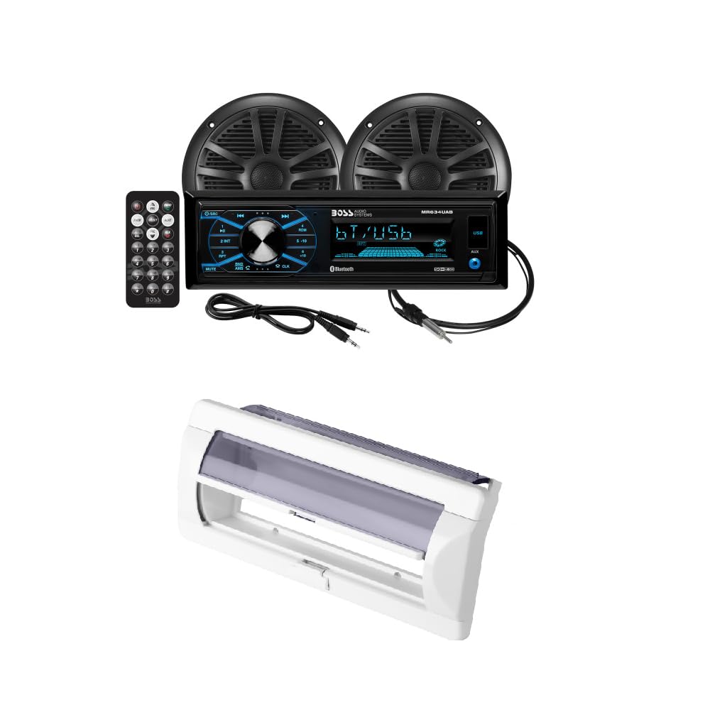 BOSS Audio Systems Marine Radio and Speaker Package