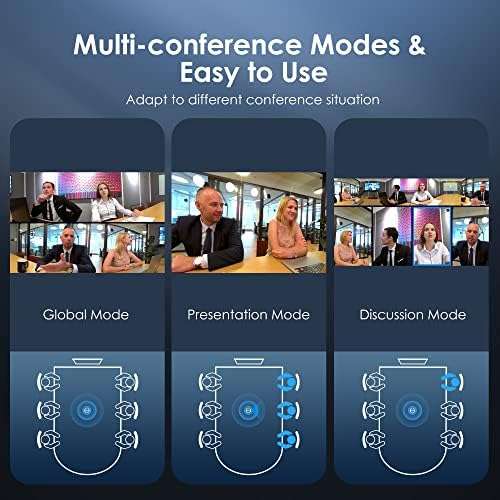 KanDao Meeting 360 Video Conference Camera, 8K Captured 1080P 360 Degree Meeting Room Camera, 8*Mics, 20W Speaker, 4-in-one USB Conference Webcam, Smart Tracking Zooming, Wide-Angle, Plug & Play 2