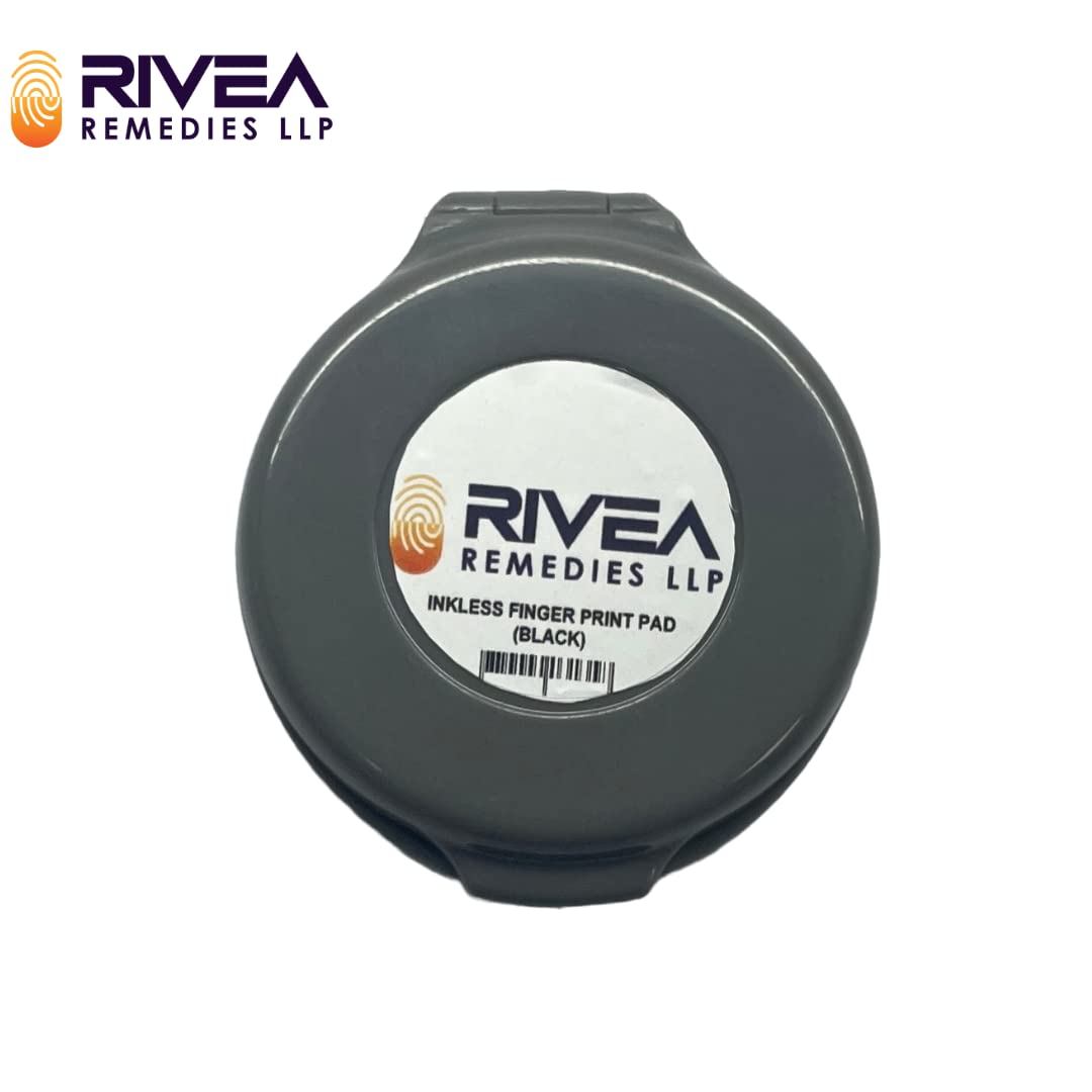 Rivea Remedies Finger Print Pad Black Ink Round Inkless Pad (Ceramic Plate Low Ink technology) 3