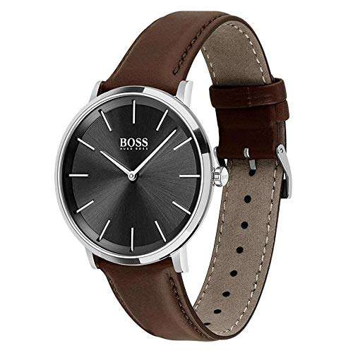 Hugo Boss Leather Skyliner Analog Black Dial Men Watch-1513829, Brown Band 2
