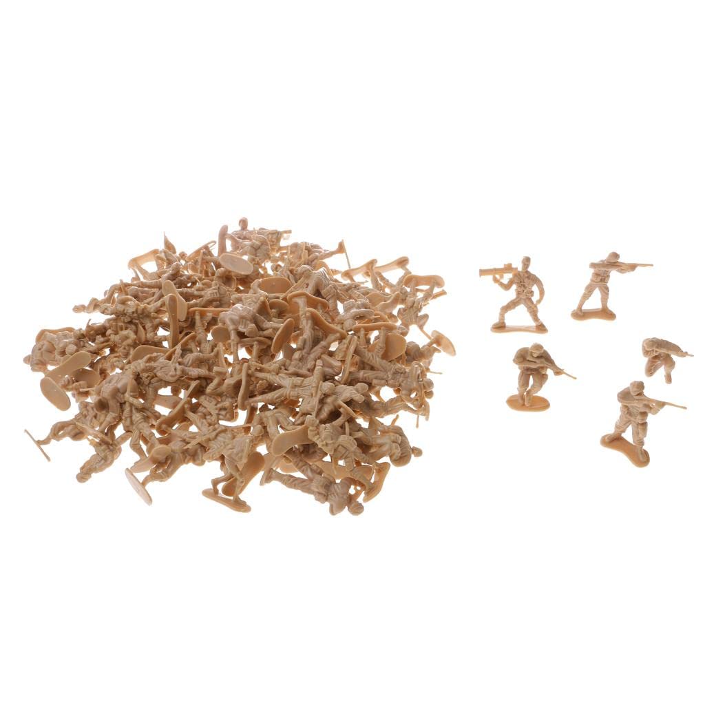 Aswadh 100x 5cm Army Troop Combat Soldier Figure Soldier Model Toys Yellow 6