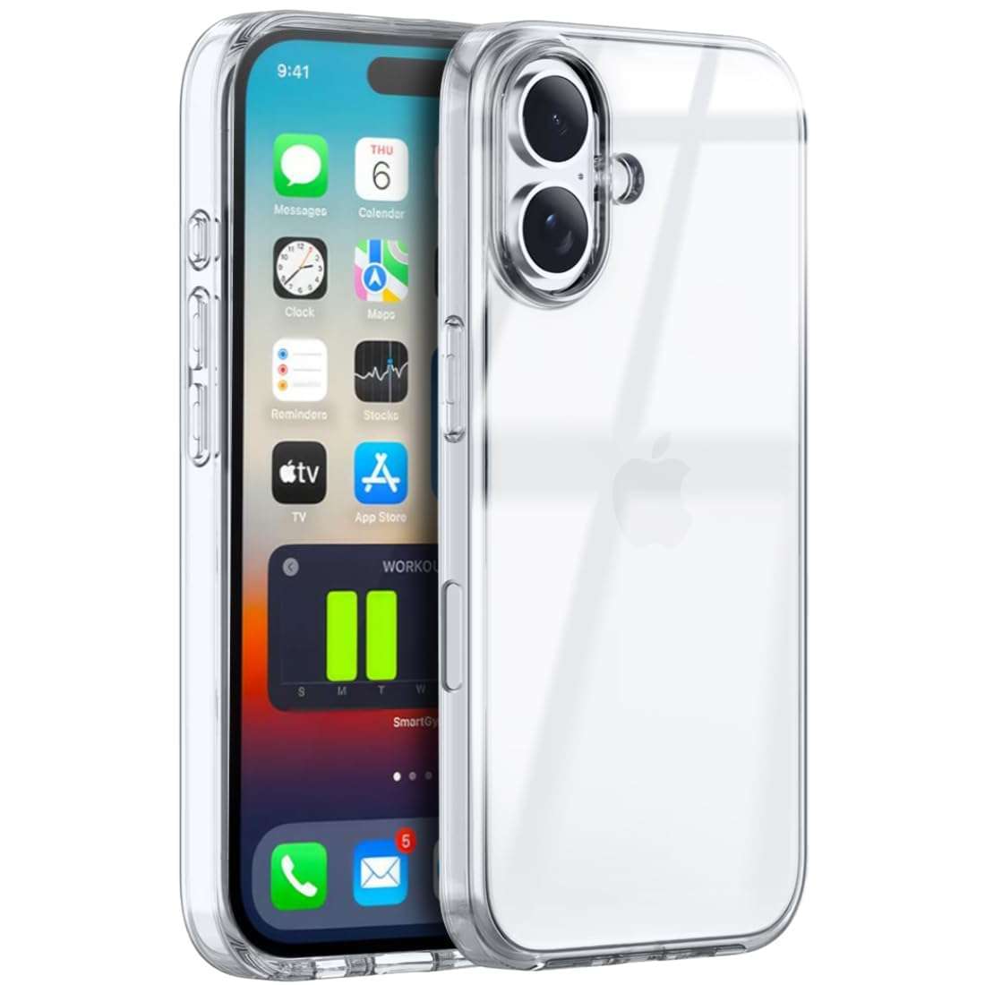 LIKECASE Shockproof PC Lightweight Protective Phone Unbreakable Hard Glass Case for iPhone 16 -Transparent 1