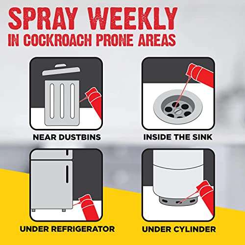 HIT Crawling Insect Killer Cockroach Killer Spray | Instant Kill | Deep-Reach Nozzle | Fresh Fragrance, 700ml 5
