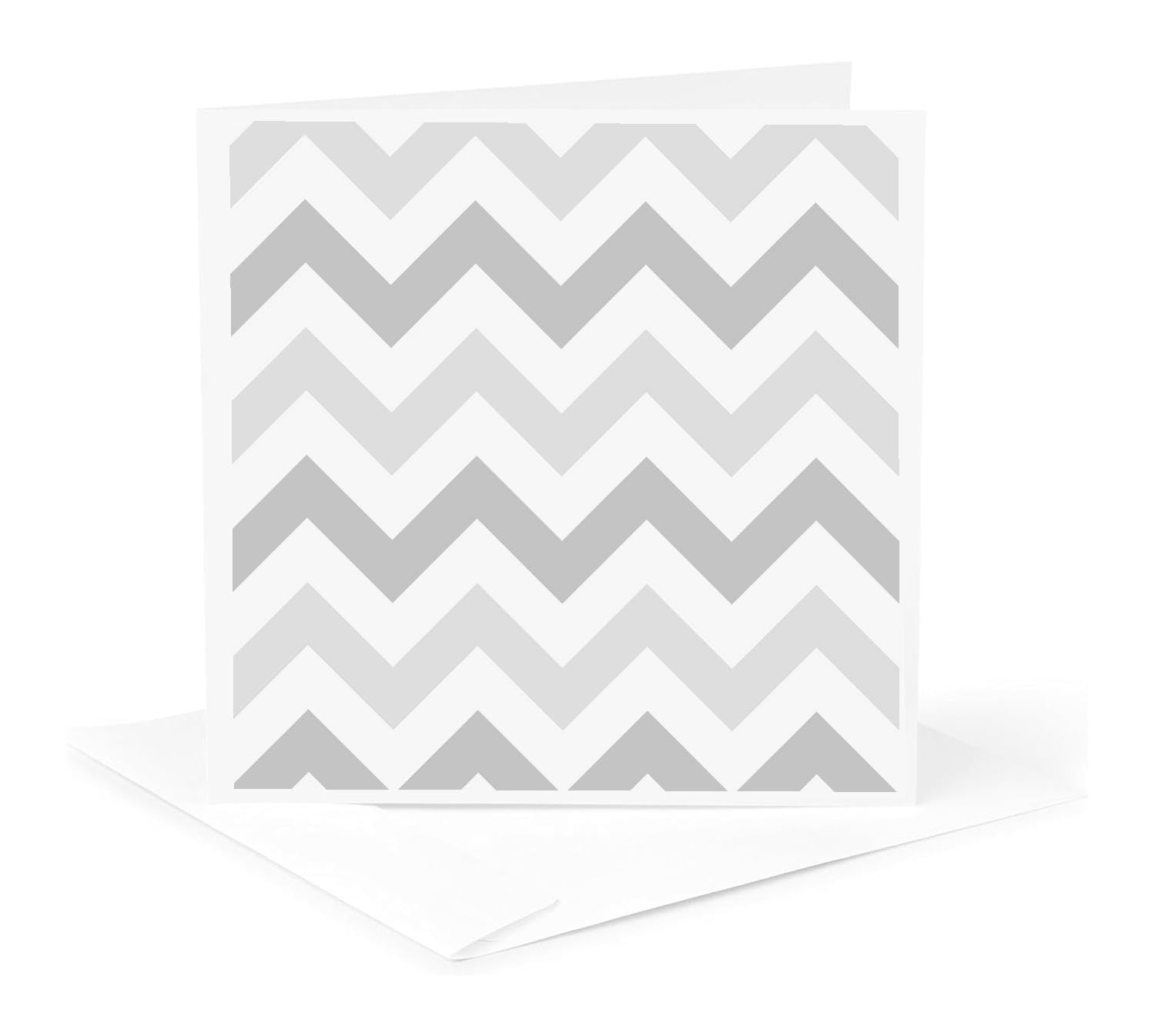 3dRose Light shades of Grey Chevron zig zag pattern - pastel gray zigzags - Greeting Cards, 6 x 6 inches, set of 6 (gc_179805_1) 5