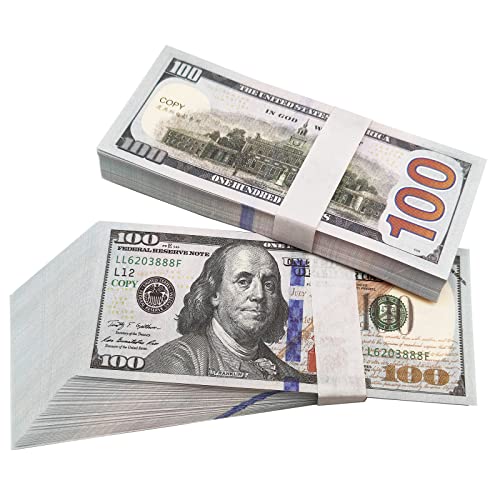 UIKMMG Copy Movie Prop Money One Stack 100 Dollar Bills for Movie,Teaching,Viedio and Party 1