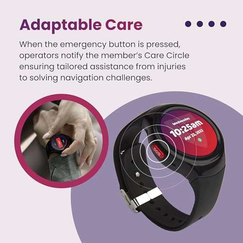 Medical Guardian MGMove | Medical Alert Smartwatch Device for Seniors | Water-Resistant, Emergency Call Button, 24/7 Monitoring, Step Counter, GPS Tracking | Monthly Subscription Required | Black 4