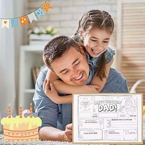 CJ&M Happy Birthday Dad Coloring Page | All About Dad Fill In Template | Father’s Birthday Activity | Dad’s Birthday Card for Kids.Perfect craft gift from kids for Father’s Birthday. 5