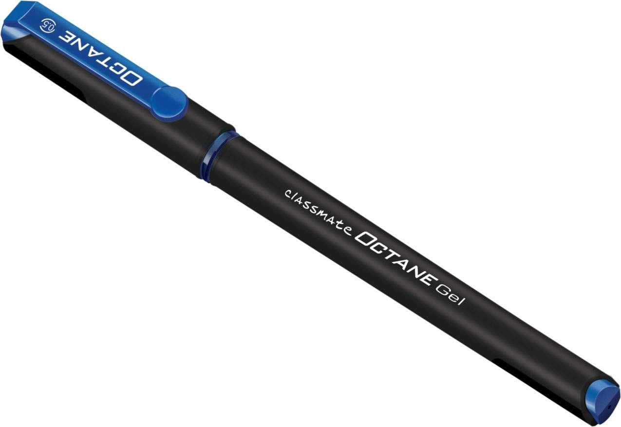 Classmate Octane Gel Pen (Blue & Black)- Pack Of 25 + 10 Gel Refills Free & Classmate Pulse Single Line 5-Subject Notebook - 297Mm X 210Mm, 60 Gsm, 250 Pages(Color And Design M 5
