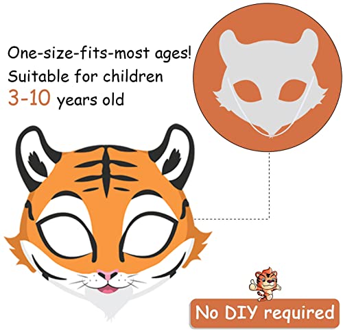 Party Propz Animal Eye Mask - Large 12 Pcs, Animal Mask For Kids Face | Jungle Theme Birthday Decoration | Animal Mask For Boys Girls | Animal Theme Birthday Decoration | Birthday Masks For Kids Party 4