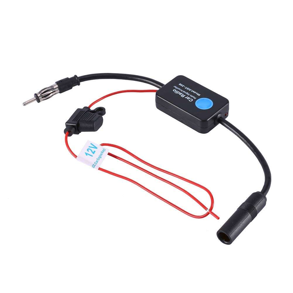 Antenna Amplifier, Signal Booster Universal 12V Car FM AM Radio Antenna Signal Reception Amplifier Booster High Gain Low Noise HD 25dB 1