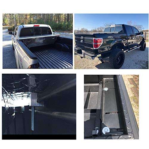 DEWHEL Tool Box Tie Downs Aluminum J Hook Crossover Toolbox Pickup Pair (4 PCS, Red) 4