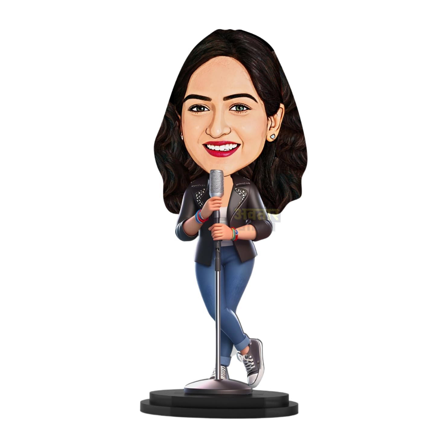 MakerTech Gifting Avatar Studio Personalized Gift for Friends, Brother, BFF, Boyfriend, Father Character Caricature Photo Frame Unique Design Customized Gift for Friends & Family (Singer Girl) 1
