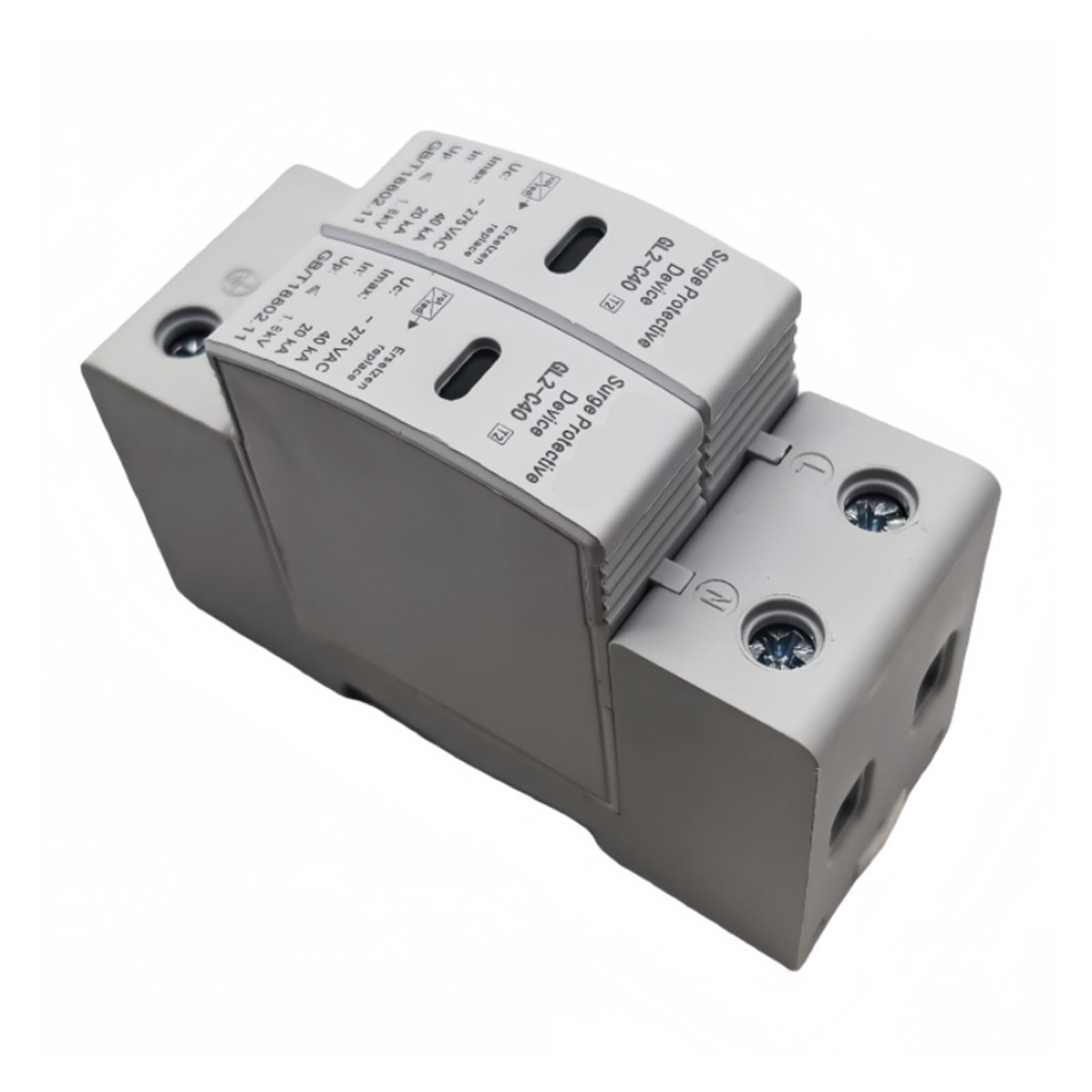 AC SPD 2P 3P 4P 20ka 40ka 60ka AC275v 385V 420v House Lightning Surge Protector Protection Low-Voltage Arrester Device(2p,10-20KA_420V) 3