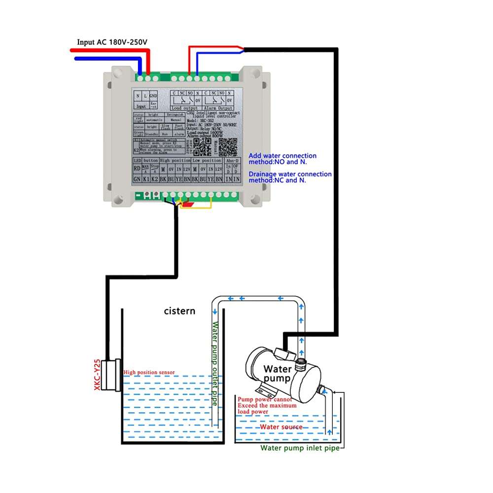 Automatic Water Level Controller Automatic Water Pump Controller for Overhead Tank with Two Non Contact Liquid Level Sensors Water Tank Automatic Filling System 4