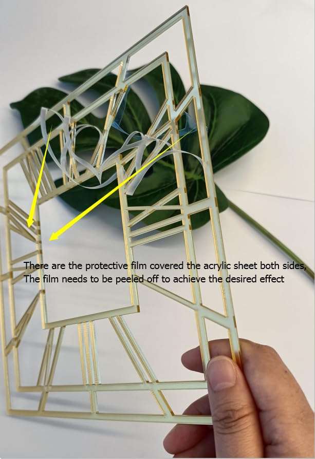 Yuxuanish Set of 2 Square Modern Mirror Clock Faces,Gold, Silver,Rose Gold Acrylic Mirror Panel for Clock Making and Resin Art Projects (Gold Mirror3MM, 30CM) 5