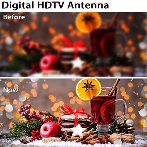 2021 Digital HD Indoor Antenna 200+ Miles Long Range with Powerful Built-in Amplifier,HD TV Antenna with 19.6ft Long Coax Cable,Support All Television for Free Local Channels 4K 1080P VHF UHF 2