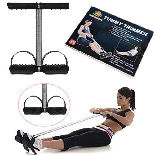 U S TRADERS Tummy Trimmer Single Spring Ab Exerciser Fat Burner for Men & Women Ab Exerciser (Black)