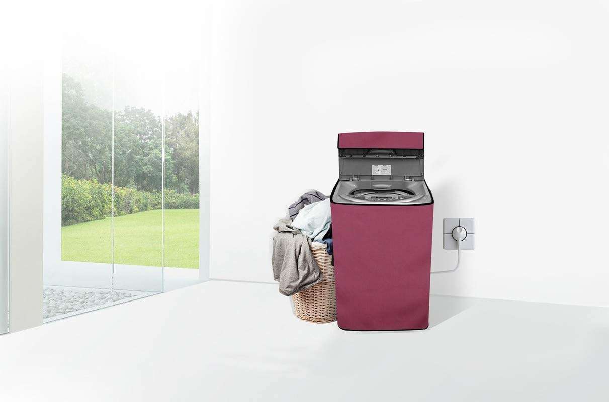 Star Weaves Top Load Washing Machine Cover for Godrej 6.5 Kg Fully-Automatic Top Loading WTEON MGNS 65 5.0 FDTN GPGR, Waterproof & Dustproof Cover Maroon 3
