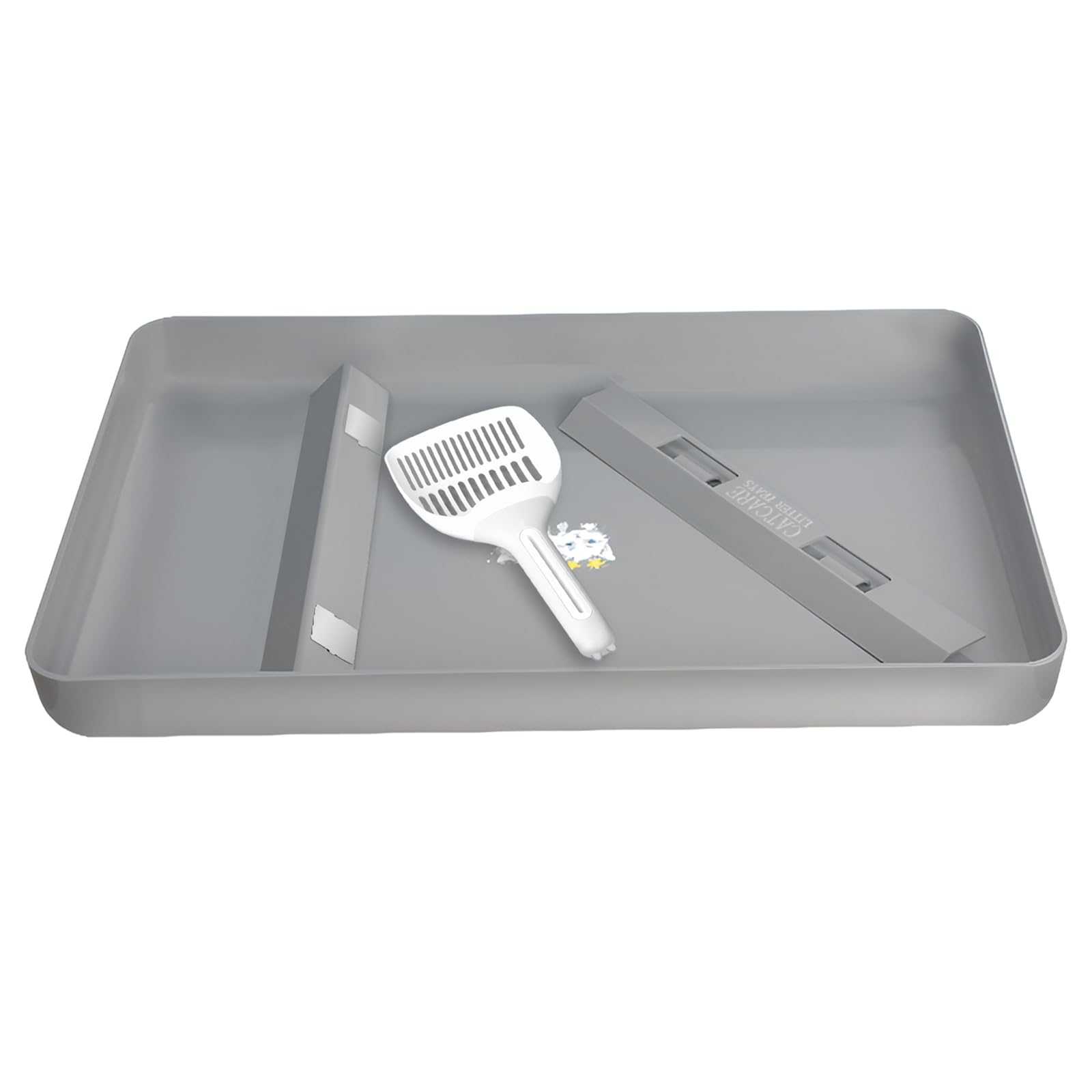 Reusable Litter Tray Compatible with Petsafe ScoopFree Cat Litter Box Tray,Self-Cleaning Cat Litter Boxes,with Free Scoop, New Designed Never Absorbs Odor, Stains, or Rusts,Easy Clean-Grey