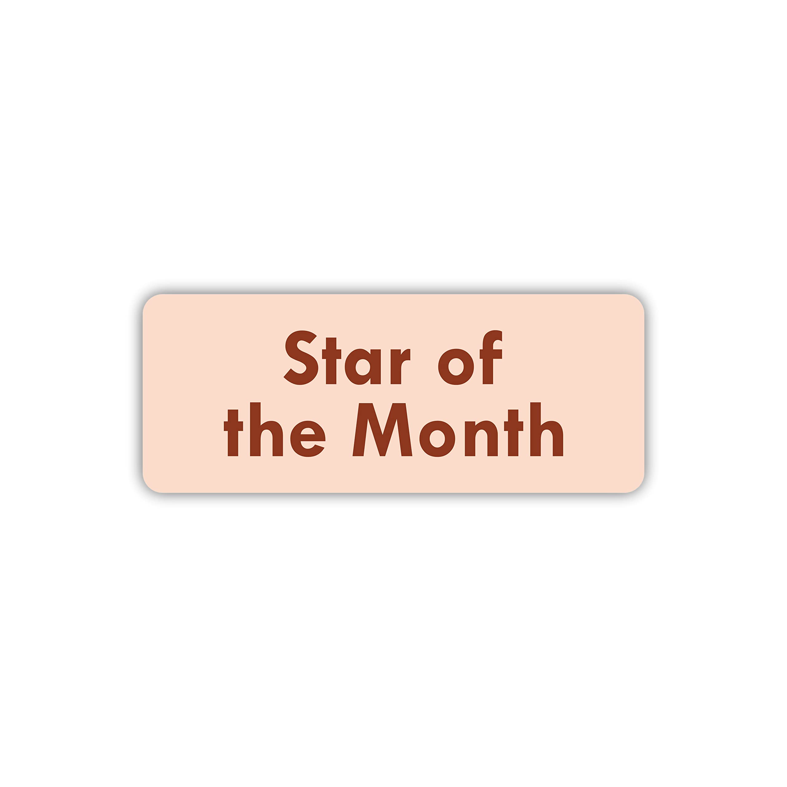 Generic Star of The Month Acrylic Badge 63 X 25 X 4 mm (Faded Pink) 1