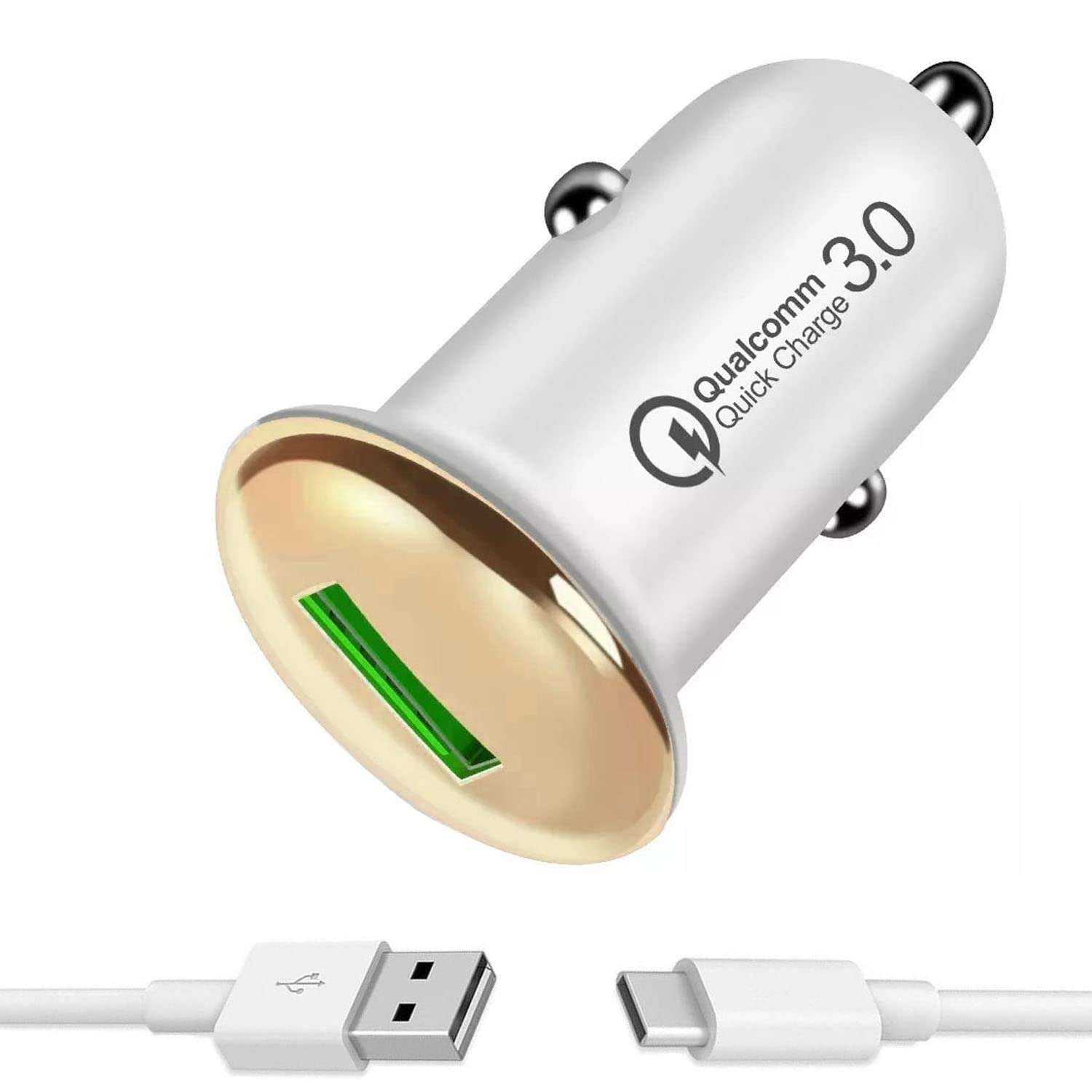 Siwi Car Charger for Asus ROG Phone 5, Asus ROG Phone 5 Ultimate, LG W41 / W 41, LG W41 Plus, LG W41 Pro, OPPO F17 Pro Diwali Edition, I Kall Z10 / Z 10 Car Charger Adapter | High Speed Rapid Fast Dual USB Port Car Mobile Charger With 1 Meter Type-C USB Fast Charging Cable (3.1 Amp, TN7-4, Multi) 1