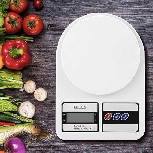 Bulfyss Kitchen Scale Multipurpose Portable Electronic Digital Weighing Scale | Weight Machine With Back light LCD Display | White | 10 kg 5
