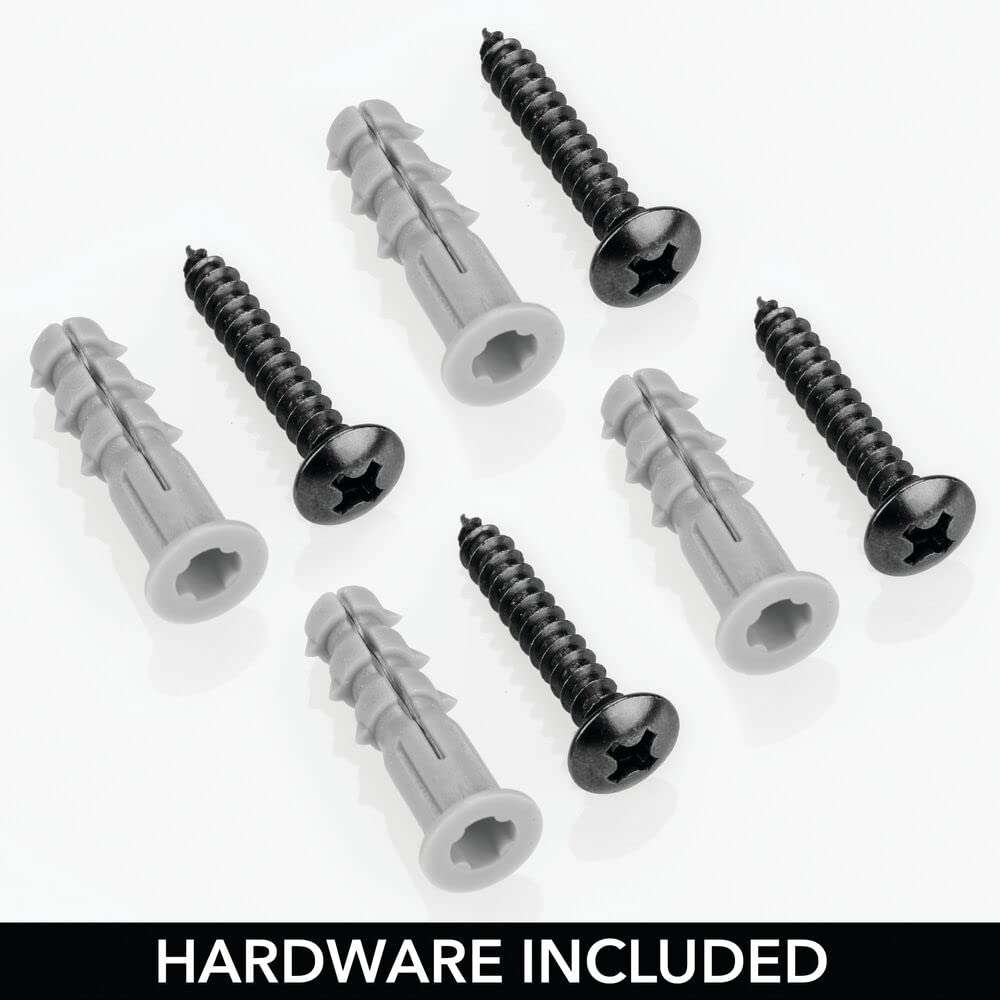 mDesign Metal Wall Mount 3 Level Bathroom Towel Rack Holder & Organizer - for Storage of Washcloths, Hand Towels - Use in Guest, Master, Kid's Bathrooms - 2 Pack - Black 4