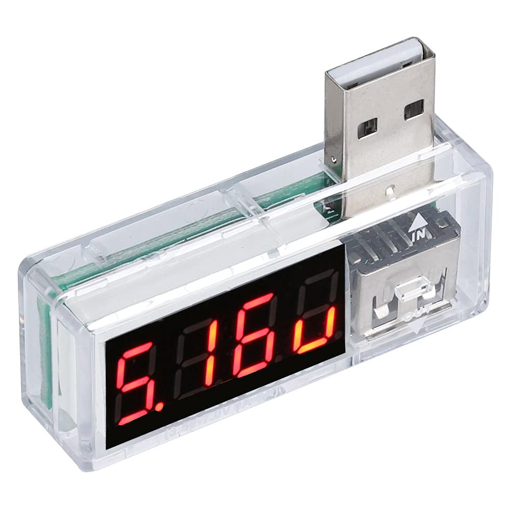 Mavaol 2 Pieces USB Detector Voltage Current Tester Voltmeter Ammeter Portable for Mobile Phone Users (Weiß) 5