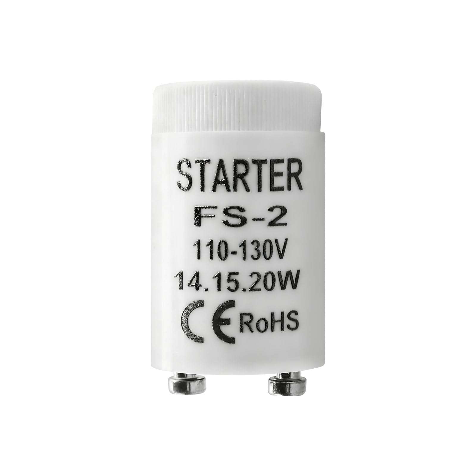 FS-2 Fluorescent lamp Starter for 14W, 15W, 20W Indoor/Outdoor Fluorescent fixtures, FS-2 Starter Tube, Compatible with Leviton 12409 FS-2 Fluorescent Starter 1