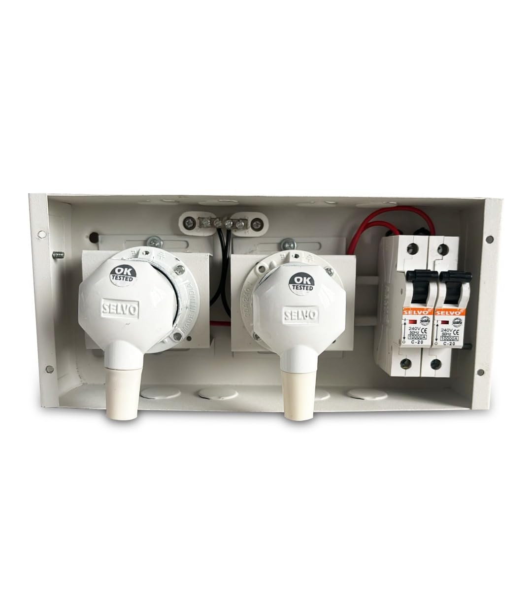 SELVO 20A 2 WAY (SPN) METAL CLAD PLUG & SOCKET DISTRIBUTION BOARD 5