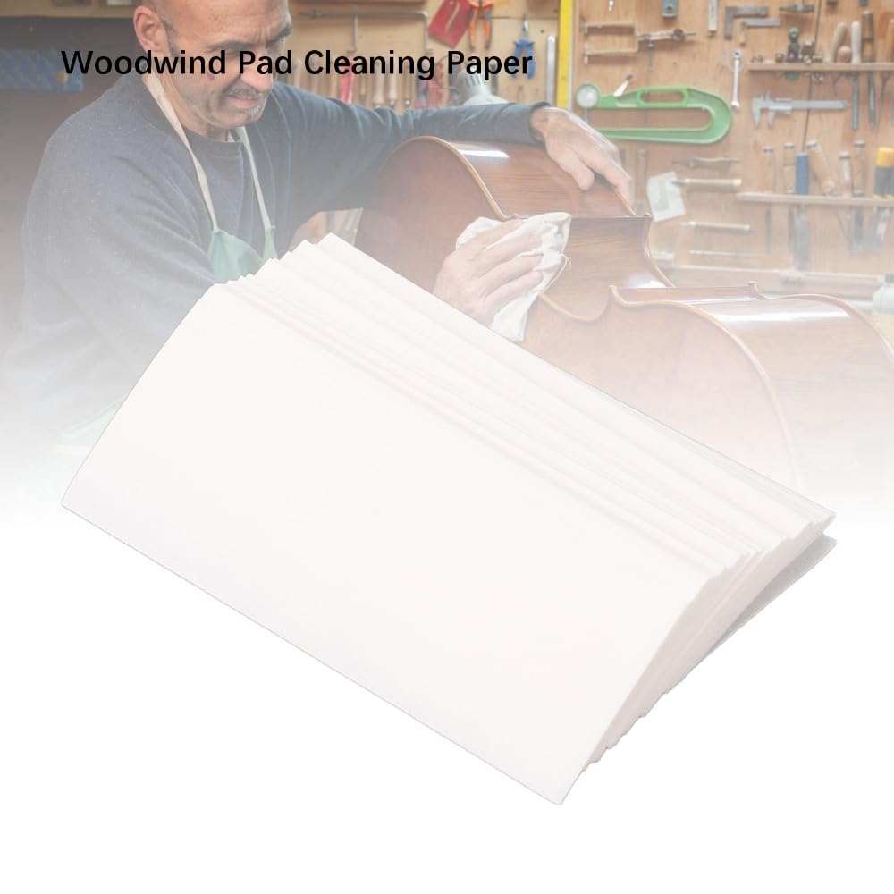 Pcs Neutral Cotton Saxophone Cleaning Paper - Woodwinds Pad Button Drying Absorbent Cleaner Papers for Sax Flute Clarinet Oboe Bassoon Maintenance 3