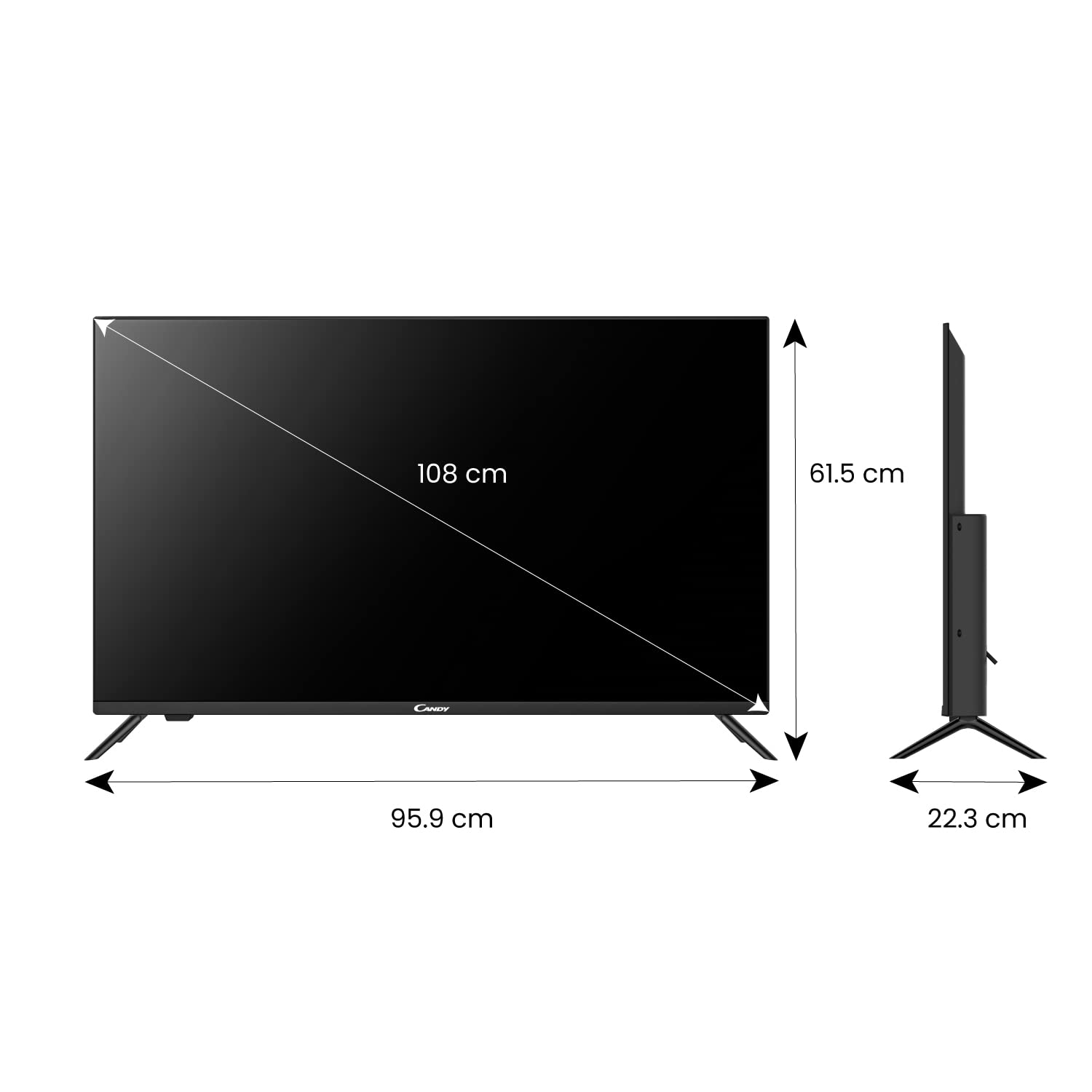 Candy 109 cm (43 inches) Full HD Android Smart LED TV C43KA66 (Black) 6