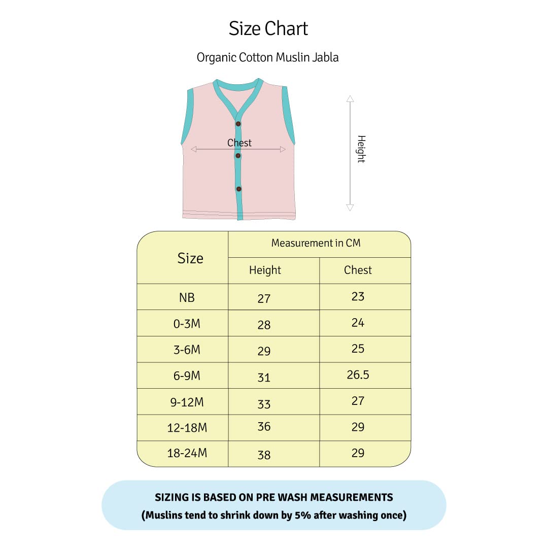 A toddler thing - Organic Cotton Muslin Jabla & Shorts | Woodlander | White Jhabla | Size - 0-3 months | For Boys & Girls | Summerwear Jabala | Sleeveless Vest | Baby Products | Casual Clothing 6