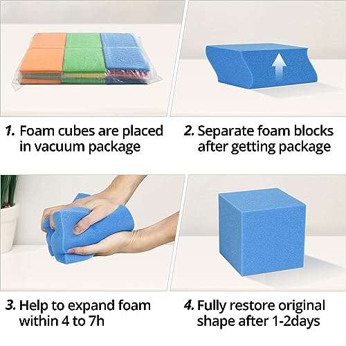 Foam Cubes 144 pcs, 5.9"x5.9"x5.9" Colorful Flame Retardant Foam Pit Blocks Premium Quality Foam Pit Cubes for Trampoline Arenas, Gymnastics, Parkour Courses, Skateboard Parks, Playground(5 Colors) 6