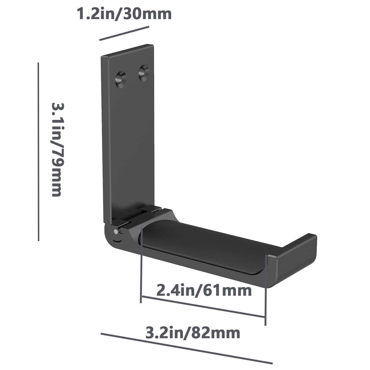 Yocice Headphone Stand Hanger,Headset Holder Mount,Aluminum Hook with Strong Adhesive Tape for Headphones (H03-Black-1PCS) 4