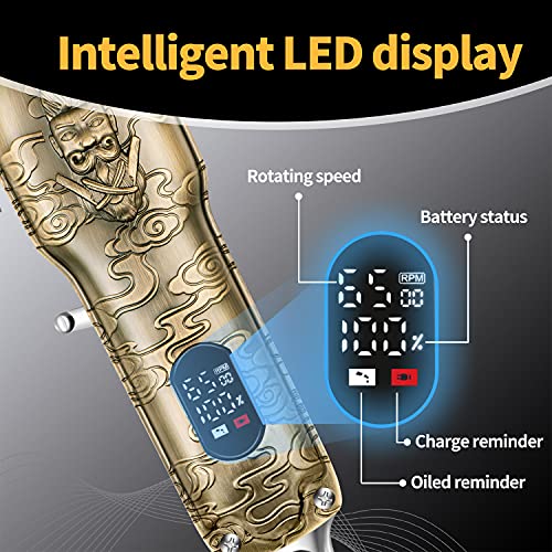 Roziapro Hair Clippers for Men T-Blade Trimmer Professional Barber Clippers - Cordless Hair Cutting Beard Trimmer Mens Electric Hair Trimmer Rechargeable GoldÃ‚ Knight Grooming Kit 5