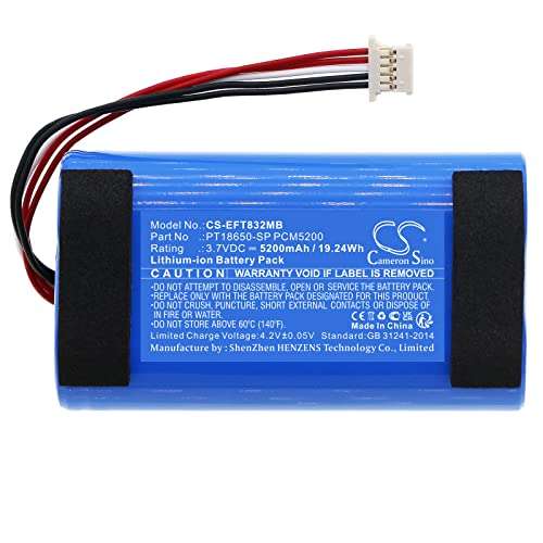 Cameron Sino New Battery for Eufy Spaceview Pro Baby cam, T8321-M Part Number:PT18650-SP PCM5200 (5200mAh / 19.24Wh) 2