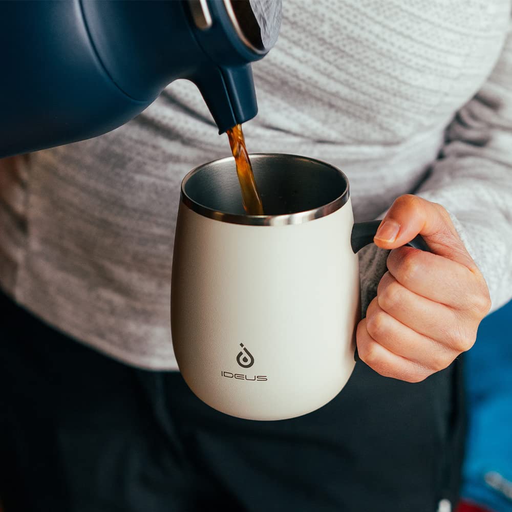 Ideus 16 oz (470 ml) Insulated Coffee Mug with Handle and Lid, Double Wall Stainless Steel Vacuum Thermal Coffee Mug, Travel Coffee Cup Thermal Cup for Home and Office (Mars Celadon) 5