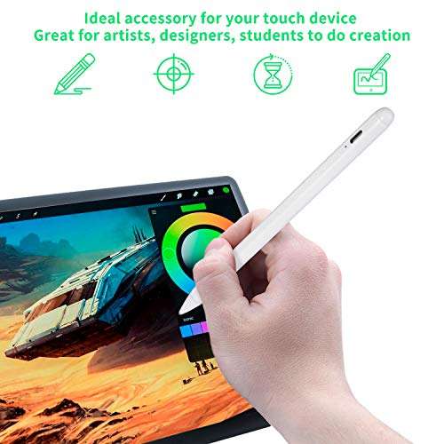 Electronic Stylus for iPad Pro 9.7" Pencil,Active Capacitive Pencil Compatible with Apple iPad Pro 9.7-inch Stylus Pens,Good on Drawing and NotesType-C Rechargeable Pen, White 6