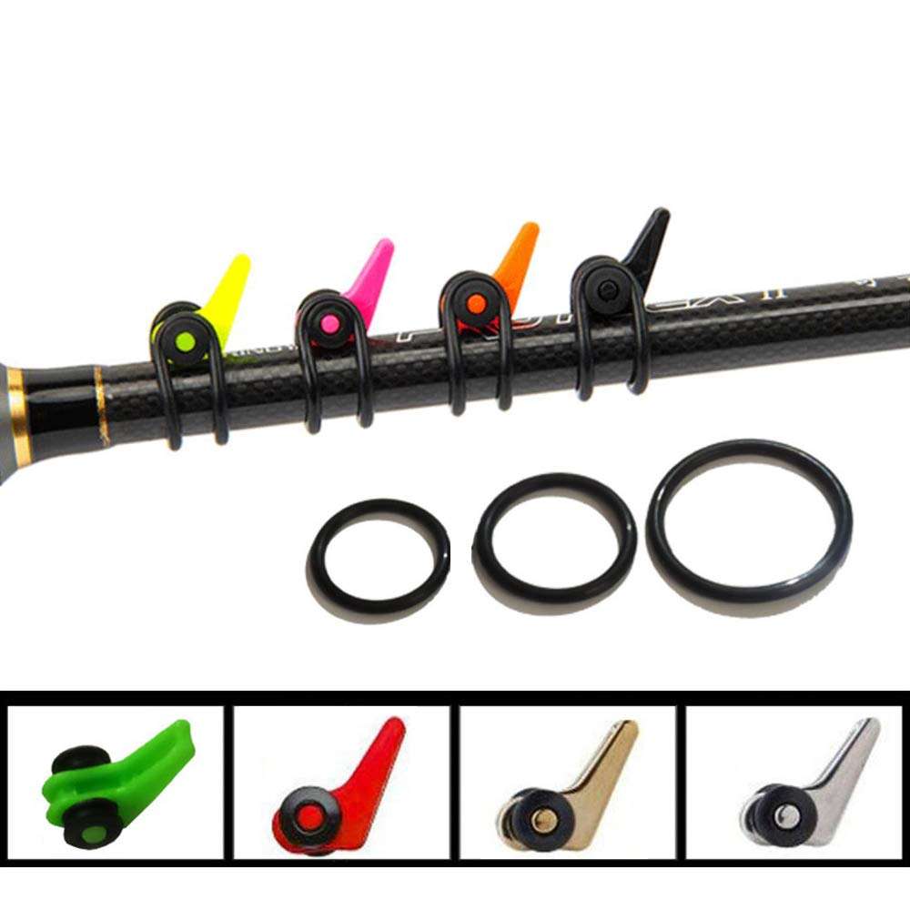 JueDi Fishing Rod Hook Keeper Fishing Rod Hook Holder with 3 Different Rubber Rings Fish Hook Keeper 10pcs Black 2