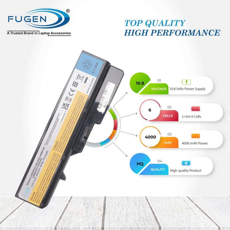 Fugen Laptop Battery L09L6Y02 for Lenovo Ideapad B470 G460 G465 G470 G475 G560 G565 G570 Z460 Z465 Z470 Z570 Black 3