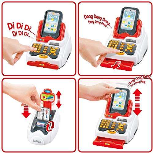 Famous Quality Toy Cash Register for Kids with Checkout Scanner, and Food Shopping Play Money and Food Shopping Play Set (Pack of 1 Set) 2