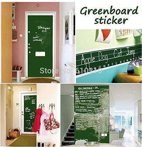 Golden Cart Green Board for Teaching I Green Board for Kids I Green Board with Multicolour CHALKS I Green Board Sticker for Wall I Green Notice Board I Green Wallpaper Sticker I ERASABLE 2