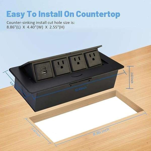 MakWorld® Hydraulic Popup Box for Conference Table with Desktop Socket (Style 5) 5