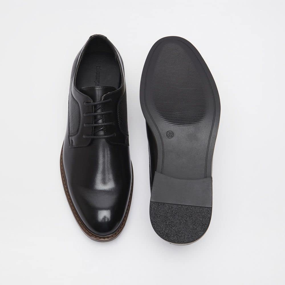 shoexpress Men's Solid Oxford Shoes with Lace-Up Closure Black (D16529-2) 6