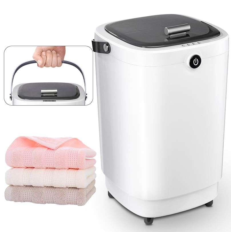 Large Towel Warmer 20L Towel Warmers for Bathroom with 15/30/45/60 Appointment, Portable Handle Towel Warmers Bucket Fits Up to Two 60"X80" Oversized Towels, Bathrobes, Blankets, Grey 1