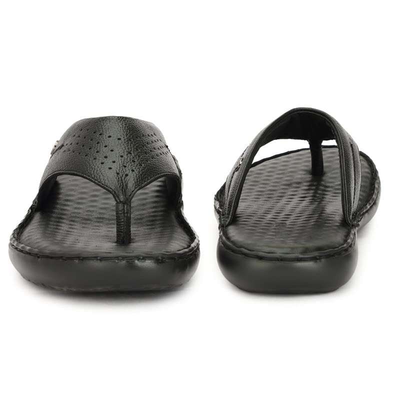 HAUTTON Men's Geniune Leather Casual Padding Slipper | Stylish Comfortable Slippers & Sandals Blue 7 4