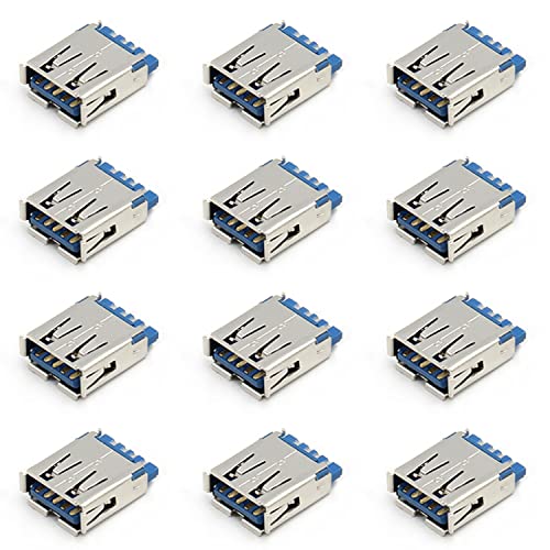 Fielect Mini PCB USB Connector 5Pin Female Jack 4 Foot 90 Degree Angle 5Pcs 5